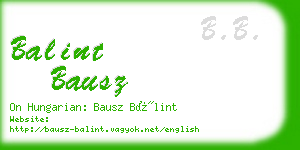 balint bausz business card